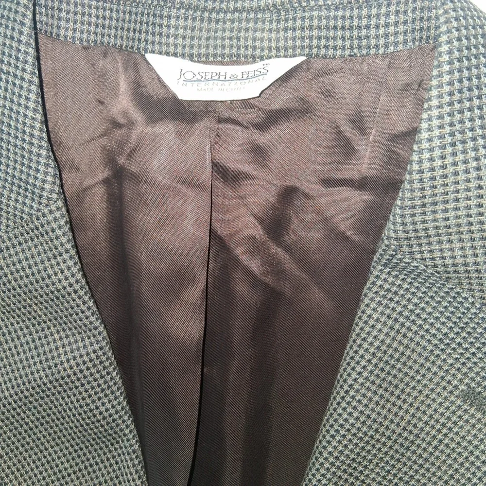 Joseph & Feiss International Mens‎ 44 Regular Houndstooth Wool Blazer Jacket